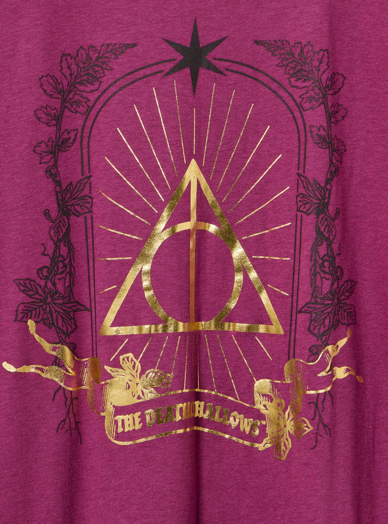 Harry Potter Relaxed Cotton Jersey Tee, DEATHLY HOLLOWS AMARANTH, alternate