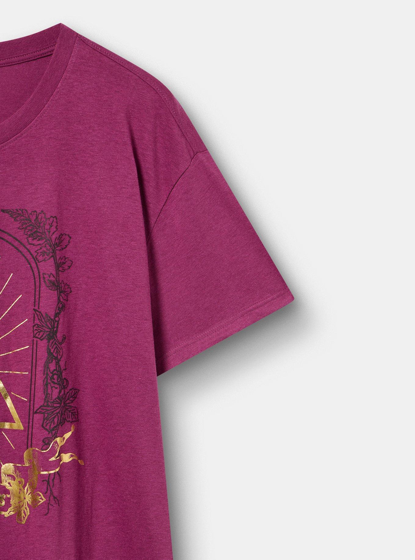 Harry Potter Relaxed Cotton Jersey Tee, DEATHLY HOLLOWS AMARANTH, alternate