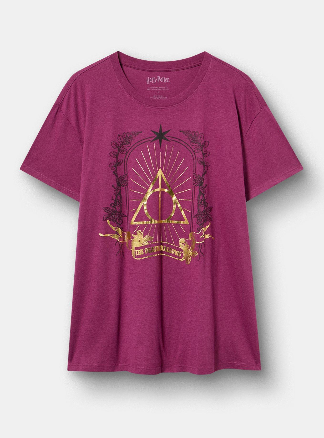 Harry Potter Relaxed Cotton Jersey Tee, DEATHLY HOLLOWS AMARANTH, hi-res