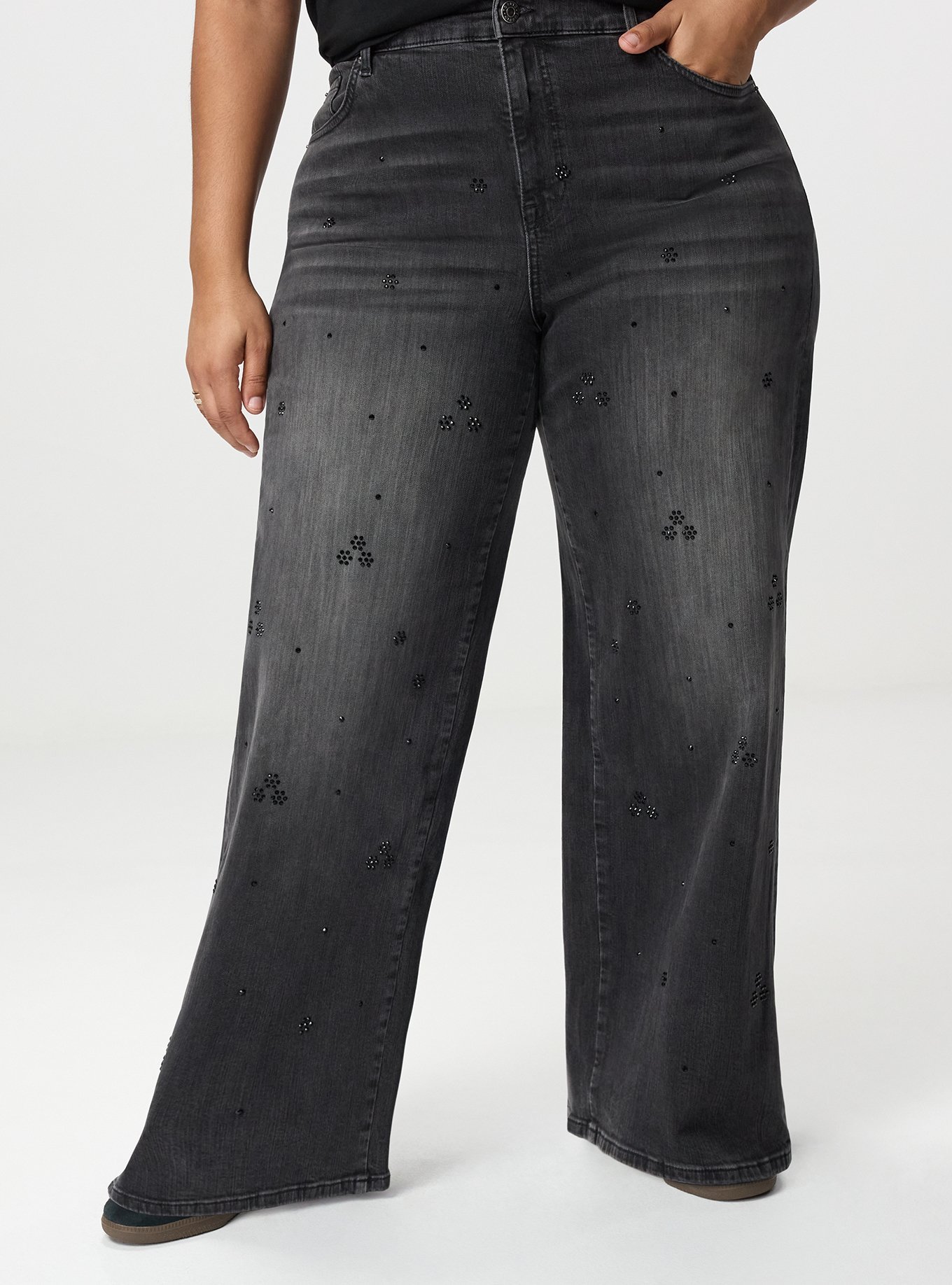 High-Rise Wide-Leg Jean, BLACK WASH FLORAL RHINESTONE, alternate