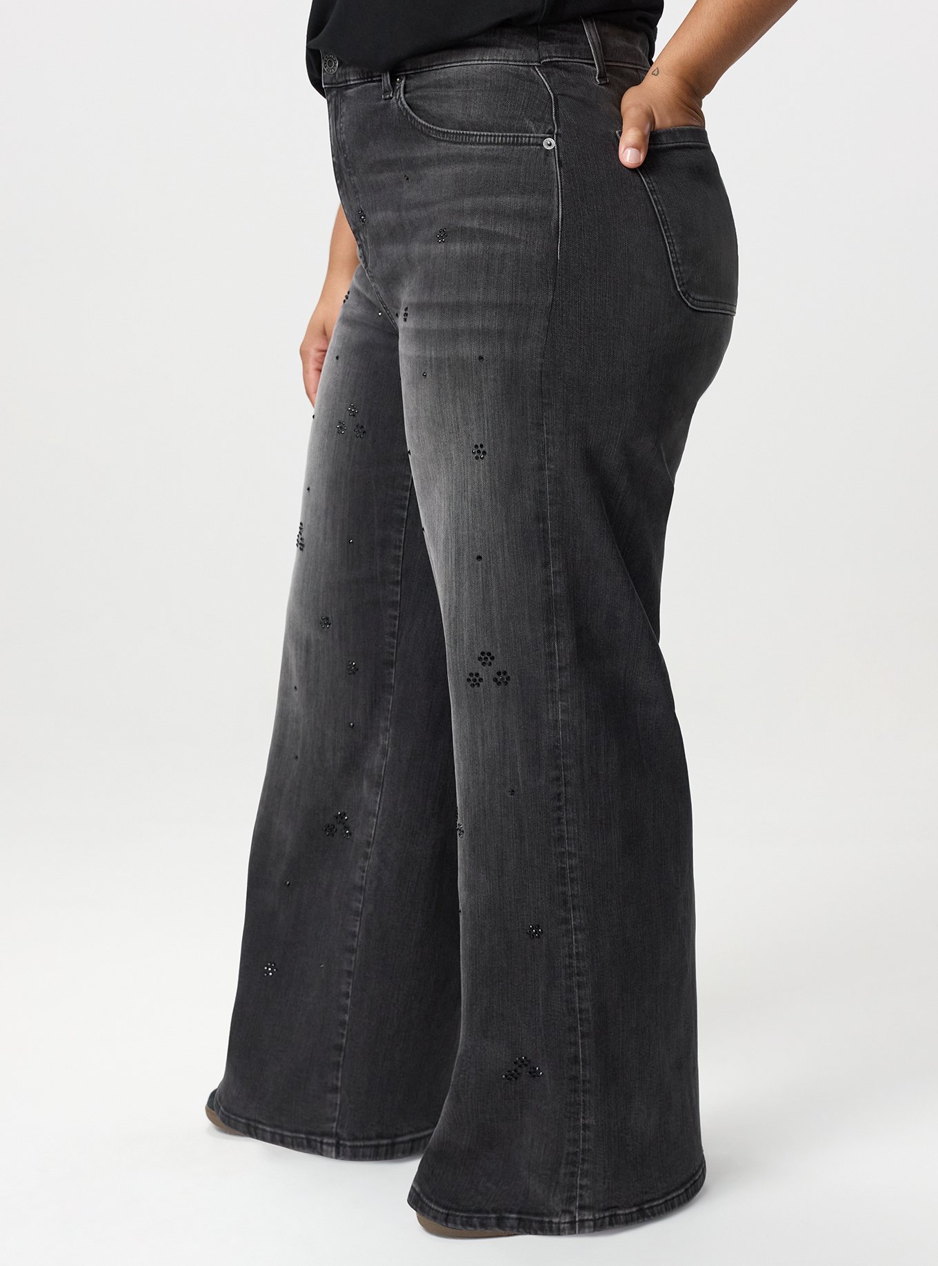 High-Rise Wide-Leg Jean, BLACK WASH FLORAL RHINESTONE, alternate