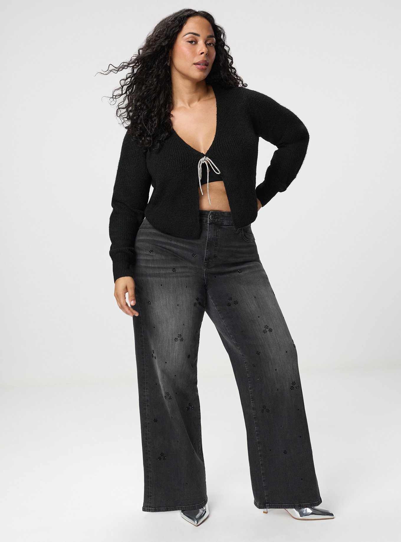 High-Rise Wide-Leg Jean, BLACK WASH FLORAL RHINESTONE, alternate