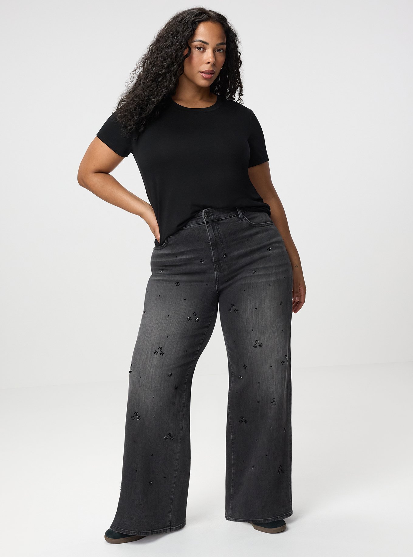 High-Rise Wide-Leg Jean, BLACK WASH FLORAL RHINESTONE, hi-res