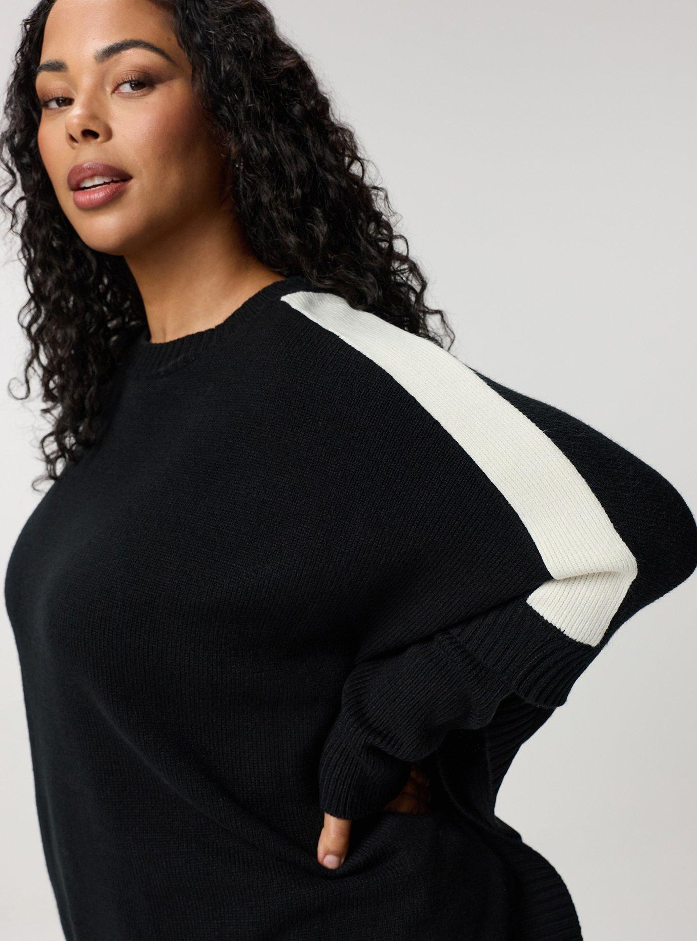 Poncho Pullover Sweater, DEEP BLACK, alternate