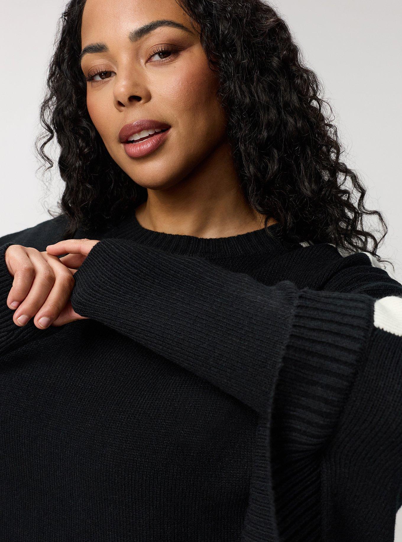 Poncho Pullover Sweater, DEEP BLACK, alternate
