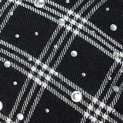 Lizzie Flannel Rhinestone Shirt, ISLA PLAID BLACK, swatch