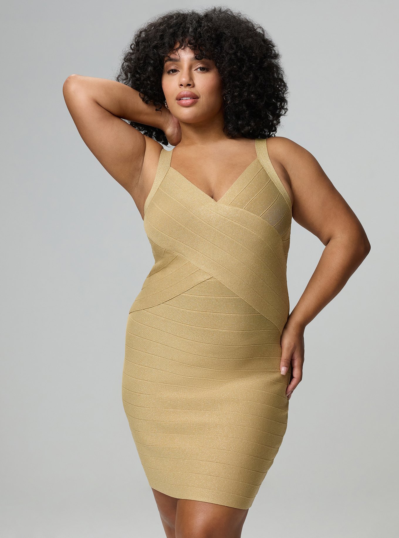Studio Bandage Mini Dress, GOLD, alternate