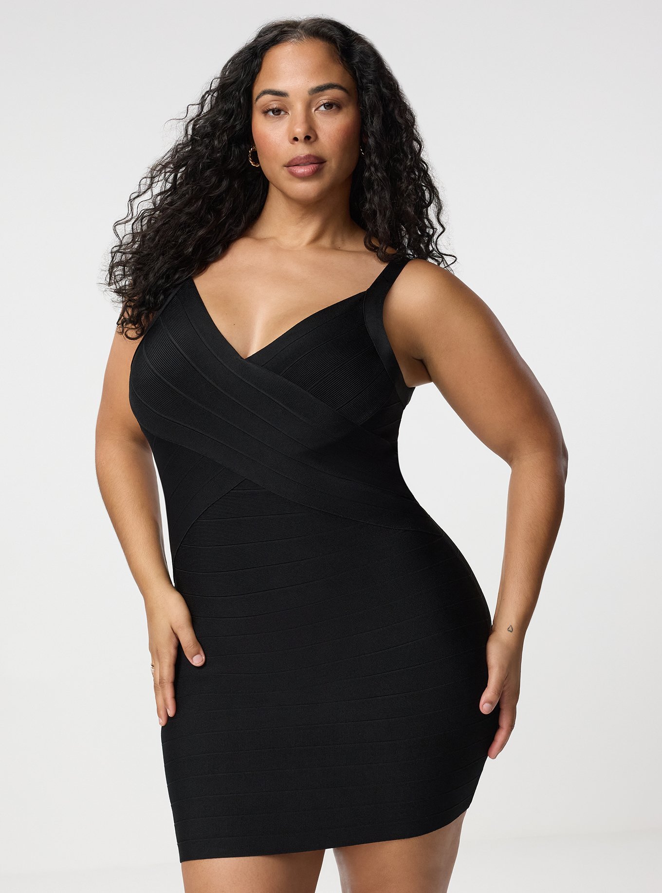 Studio Bandage Mini Dress, DEEP BLACK, alternate
