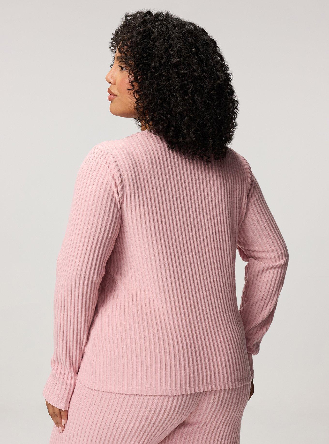 Super Soft Plush Rib Henley Lounge Top, ZEPHYR, alternate