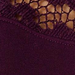 Cozy Fleece V-Neck Crochet Yoke Sweatshirt, WINTER BLOOM, swatch