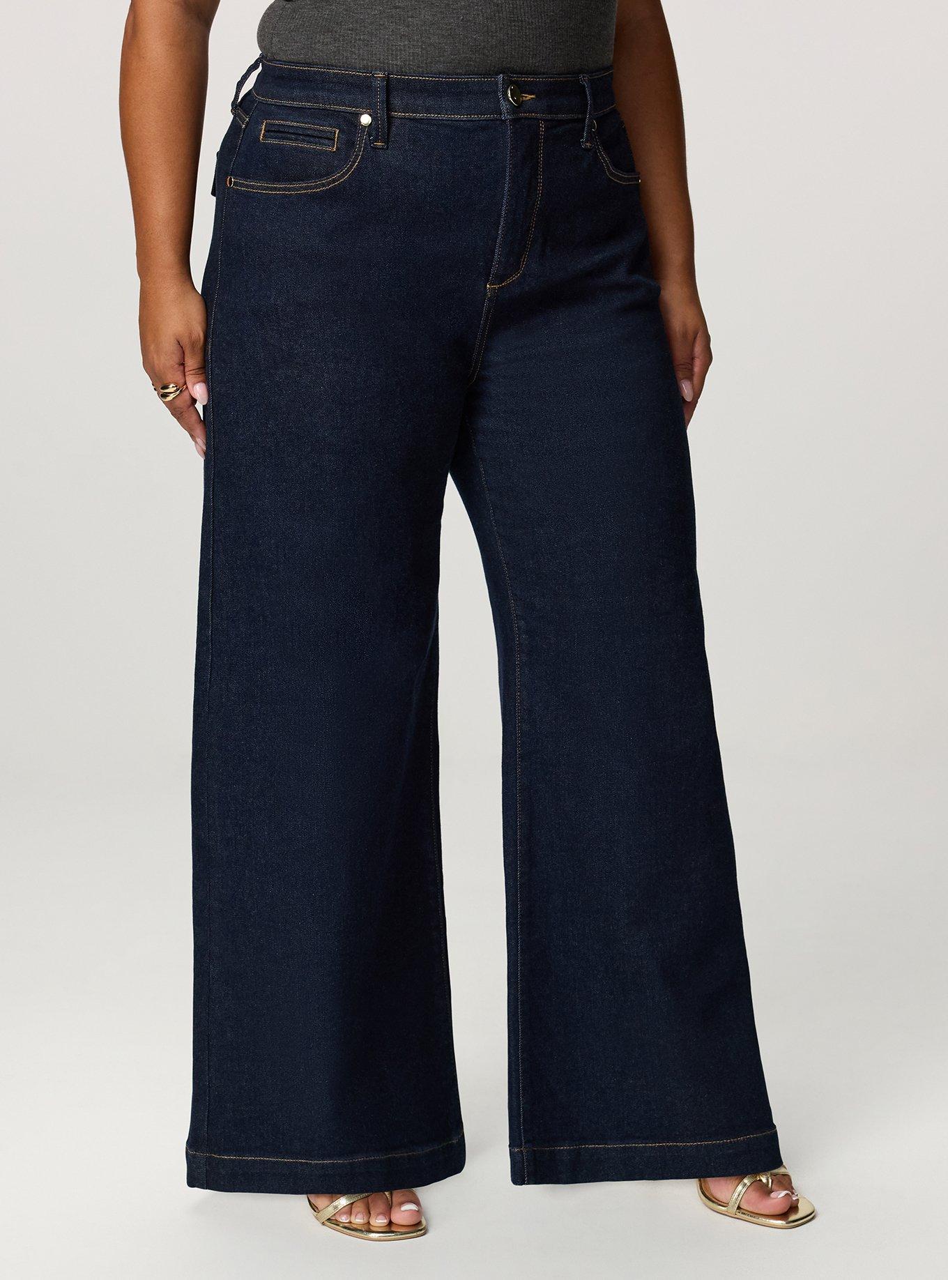 Plus Size Studio Premium High-Rise Wide-Leg Jean, RINSE, alternate