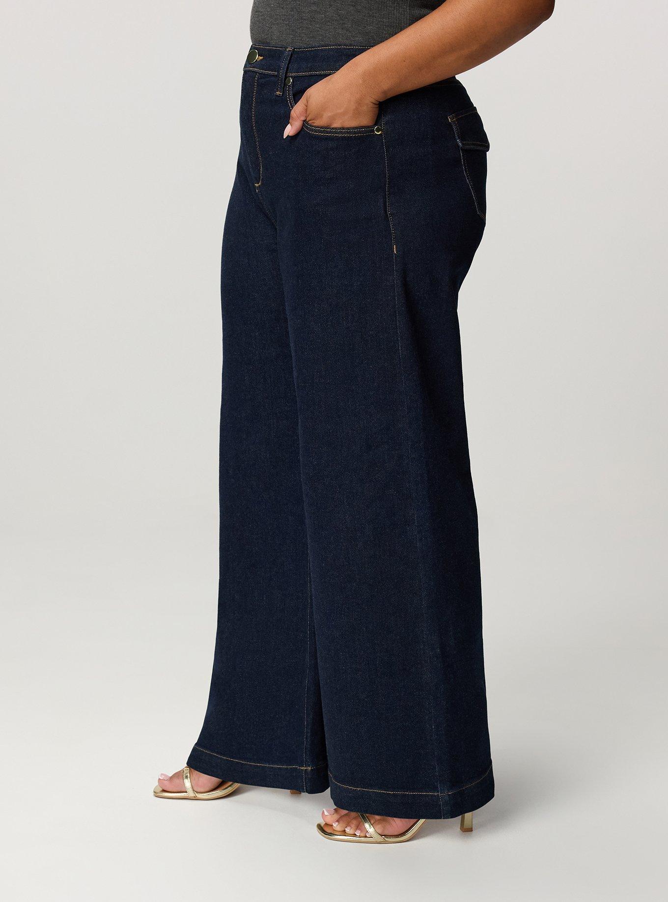 Plus Size Studio Premium High-Rise Wide-Leg Jean, RINSE, alternate