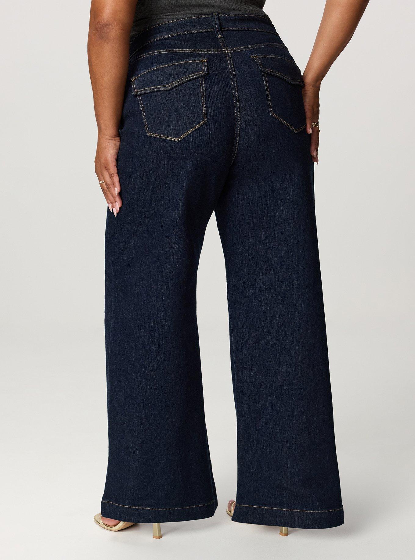 Plus Size Studio Premium High-Rise Wide-Leg Jean, RINSE, alternate