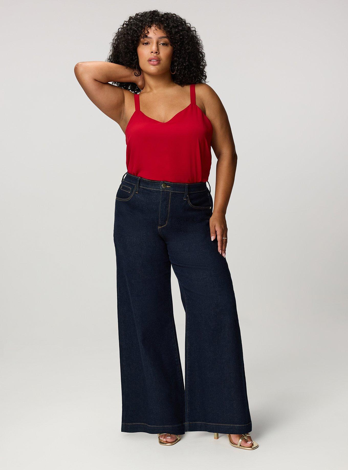 Plus Size Studio Premium High-Rise Wide-Leg Jean, RINSE, hi-res