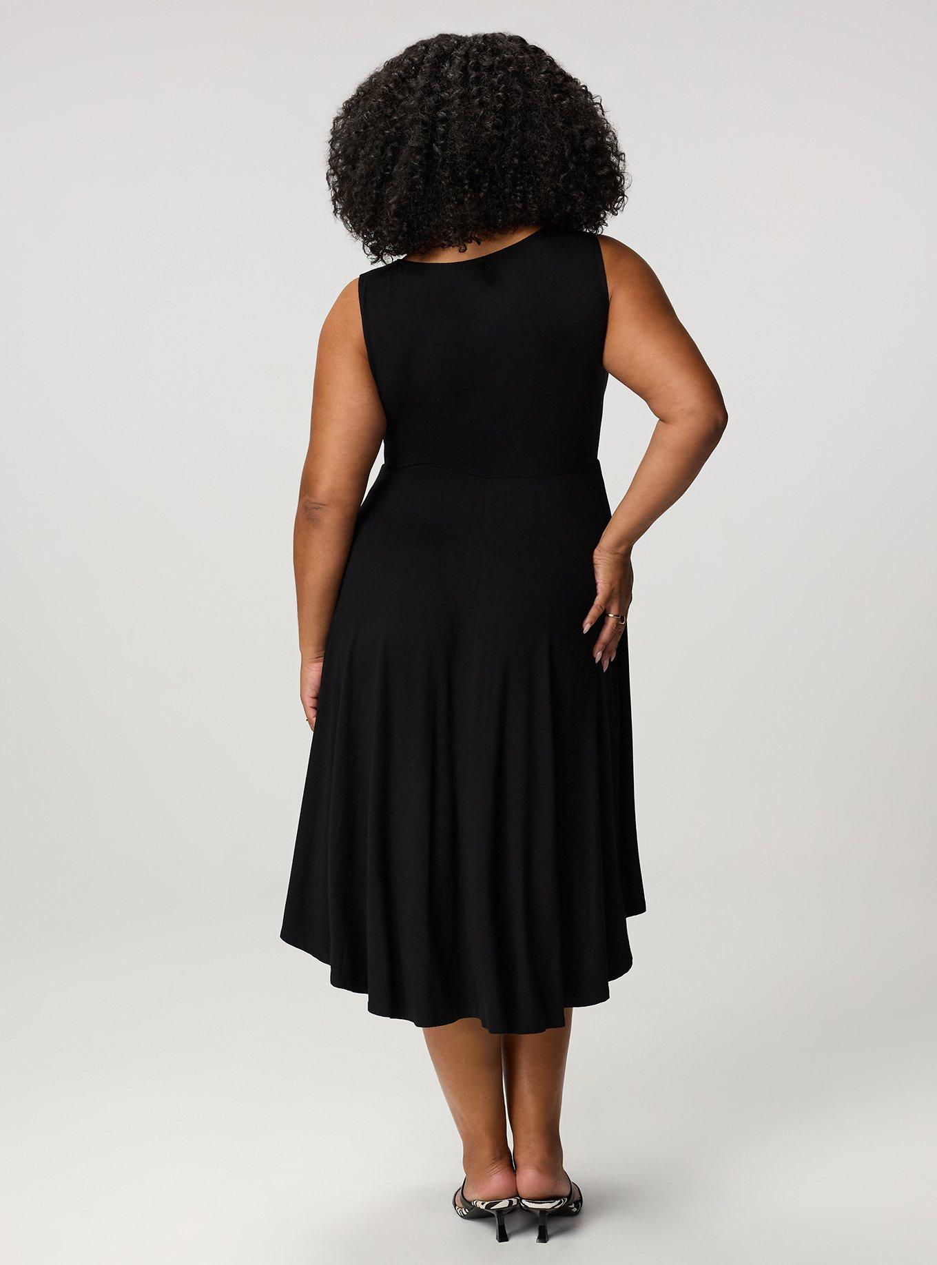 Shirred Front Super Soft Midi Dress, DEEP BLACK, alternate