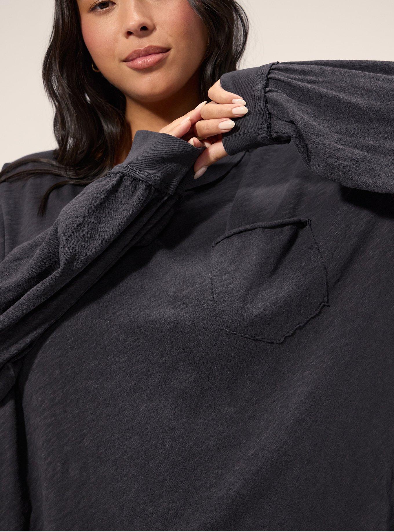 Festi Oversized Long Sleeve Pocket Tee, PHANTOM, alternate