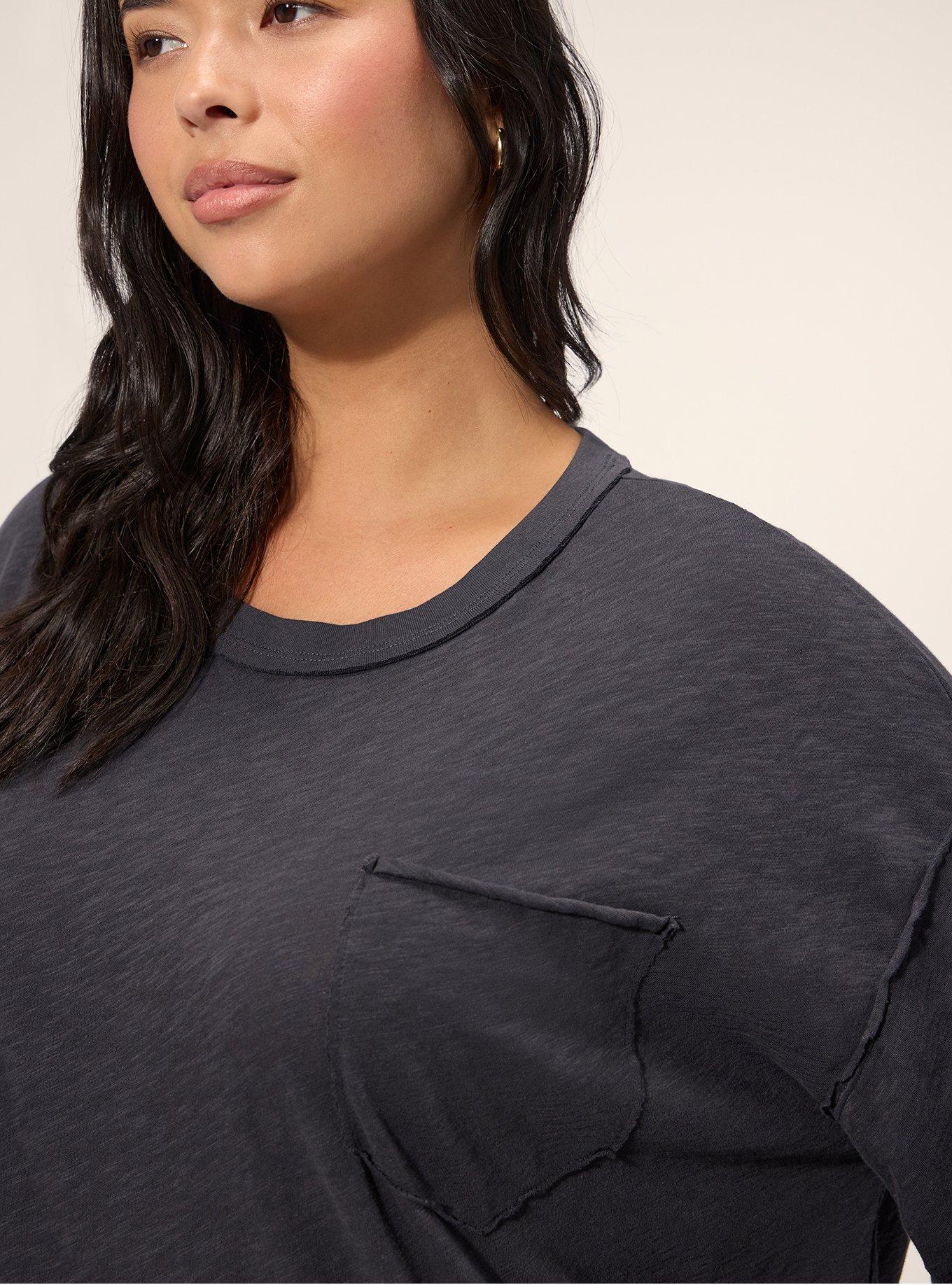 Festi Oversized Long Sleeve Pocket Tee, PHANTOM, alternate