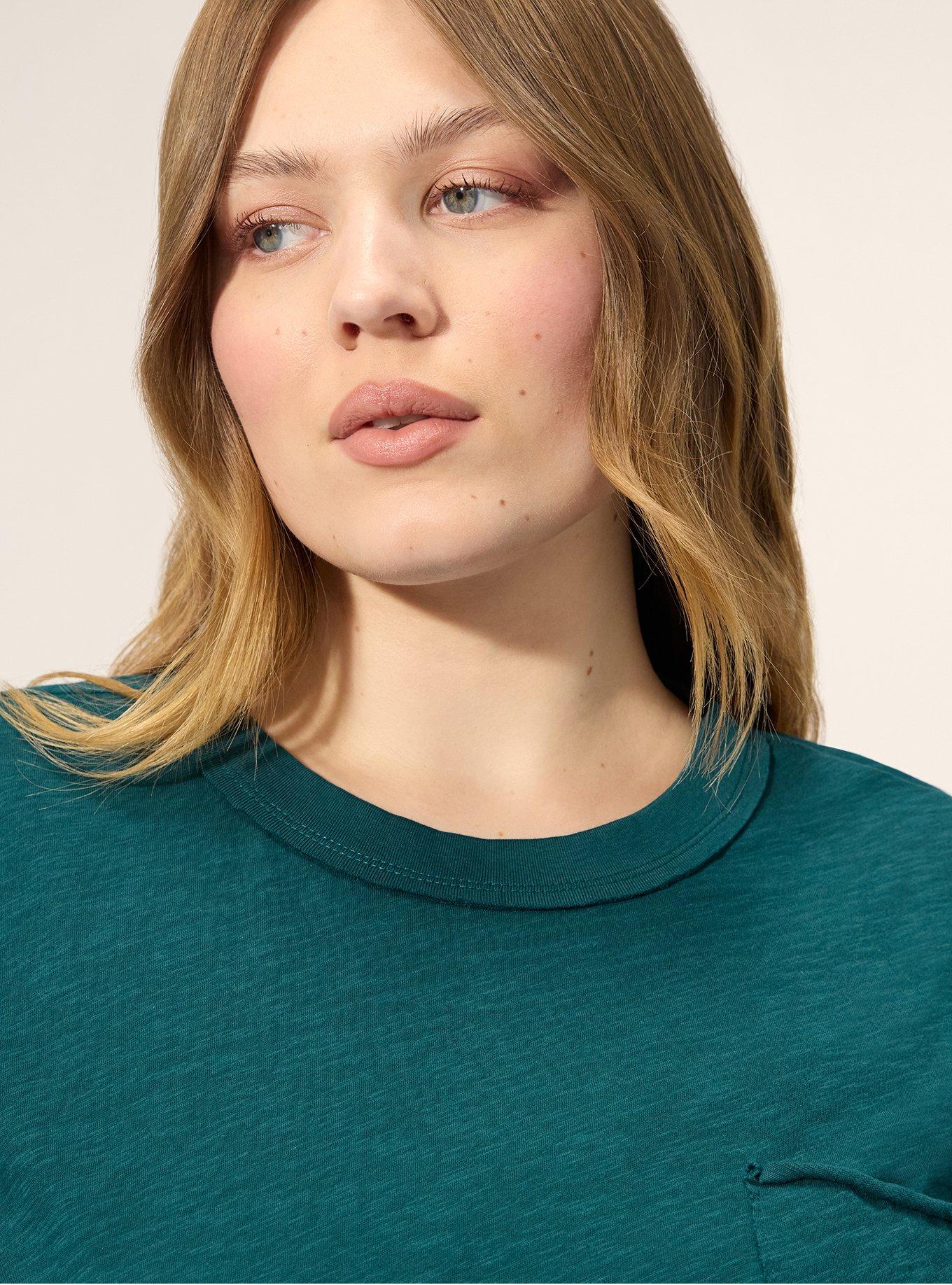 Festi Oversized Long Sleeve Pocket Tee, DARK SEA, alternate