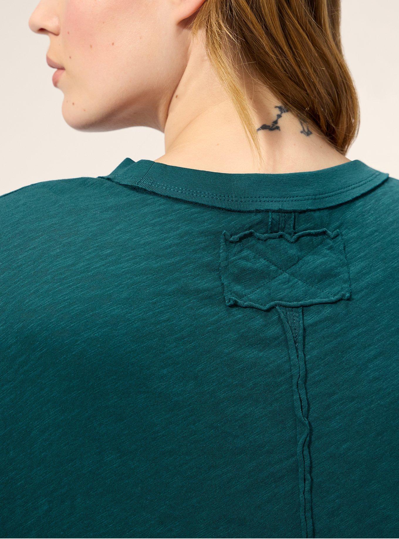 Festi Oversized Long Sleeve Pocket Tee, DARK SEA, alternate
