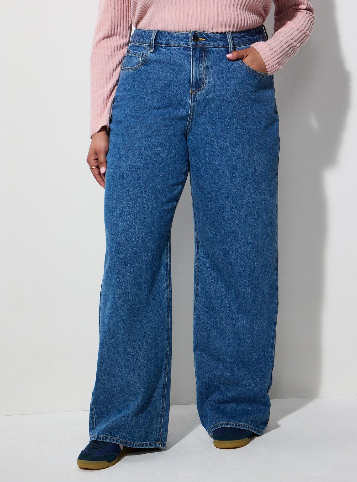 Plus Size LoveSick Low-Rise Ultra Loose Jean with Embroidery, MEDIUM WASH, alternate