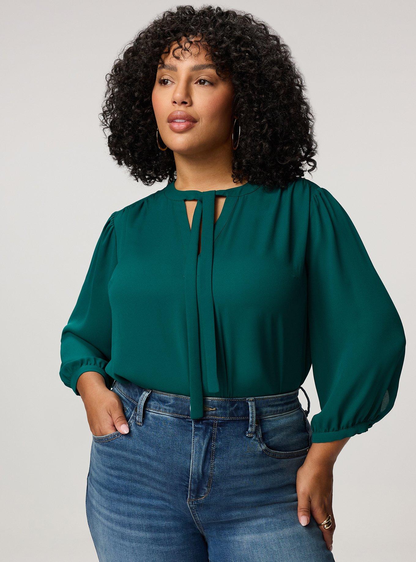 Georgette Tie Blouse, BOTANICAL GARDEN, alternate