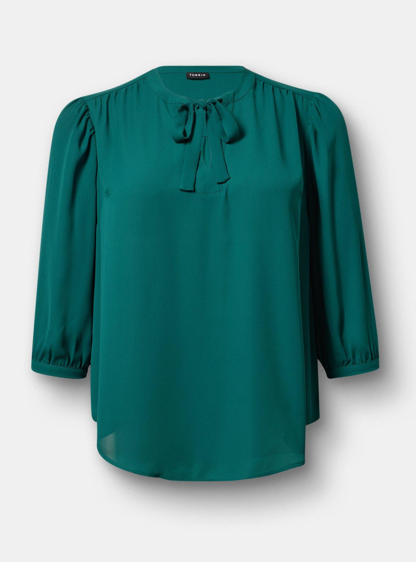 Georgette Tie Blouse, BOTANICAL GARDEN, flat