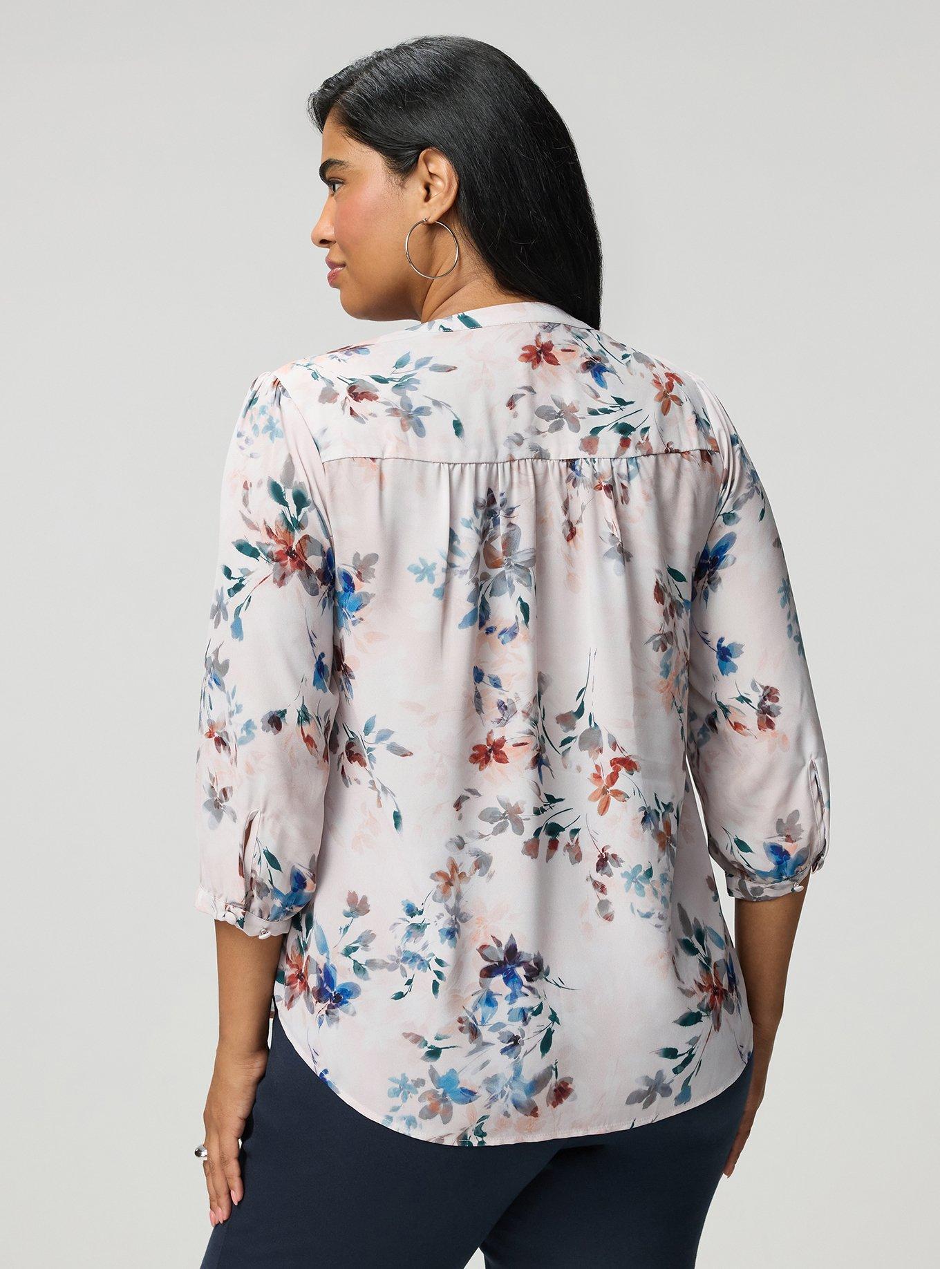Georgette Tie Blouse, GABLE FLORAL IVORY, alternate
