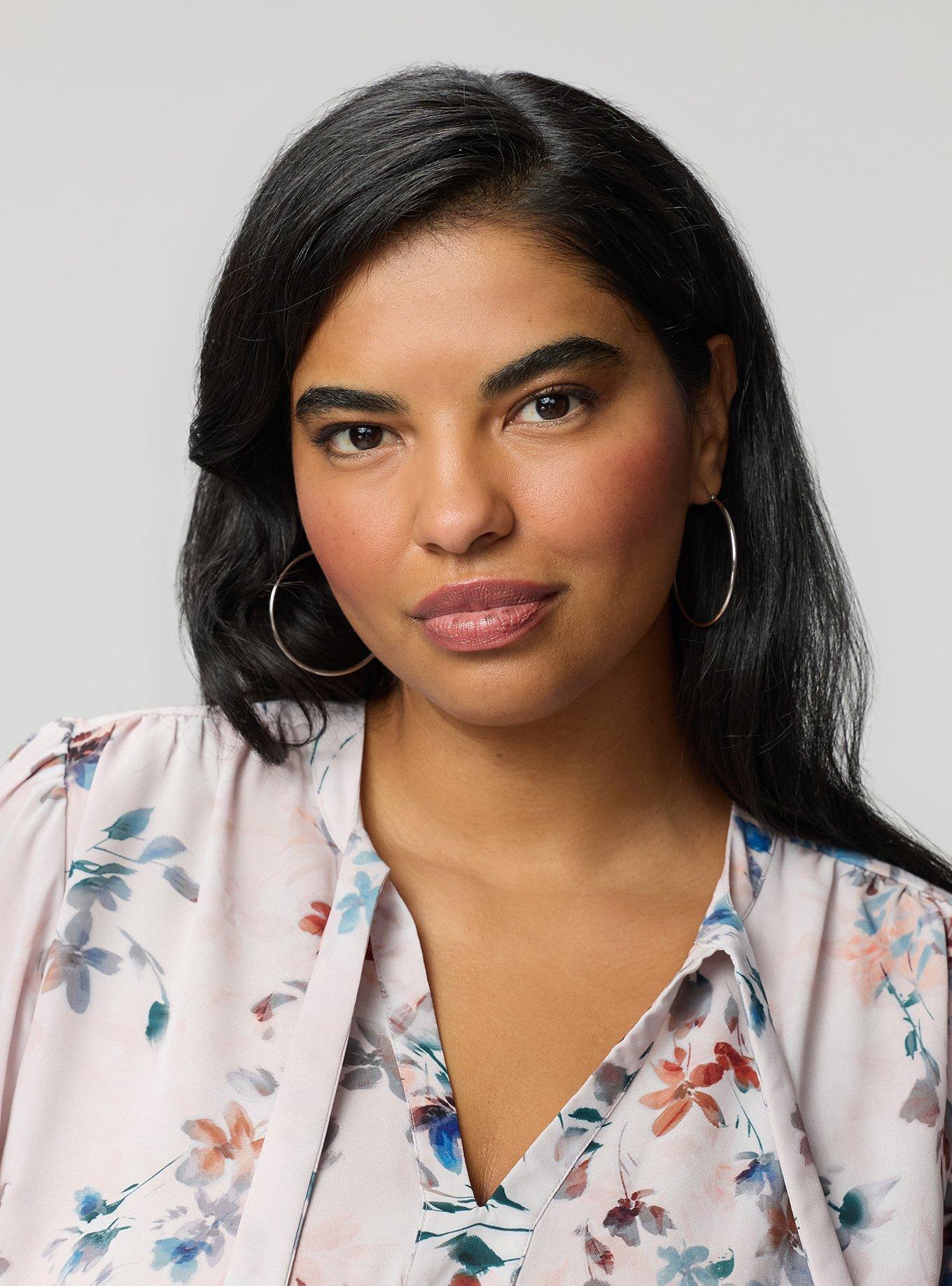 Georgette Tie Blouse, GABLE FLORAL IVORY, alternate