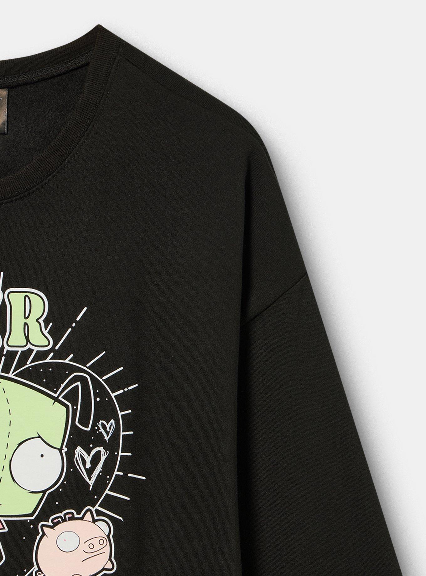 Invader Zim Gir Relaxed Fleece Sweatshirt, DEEP BLACK, alternate
