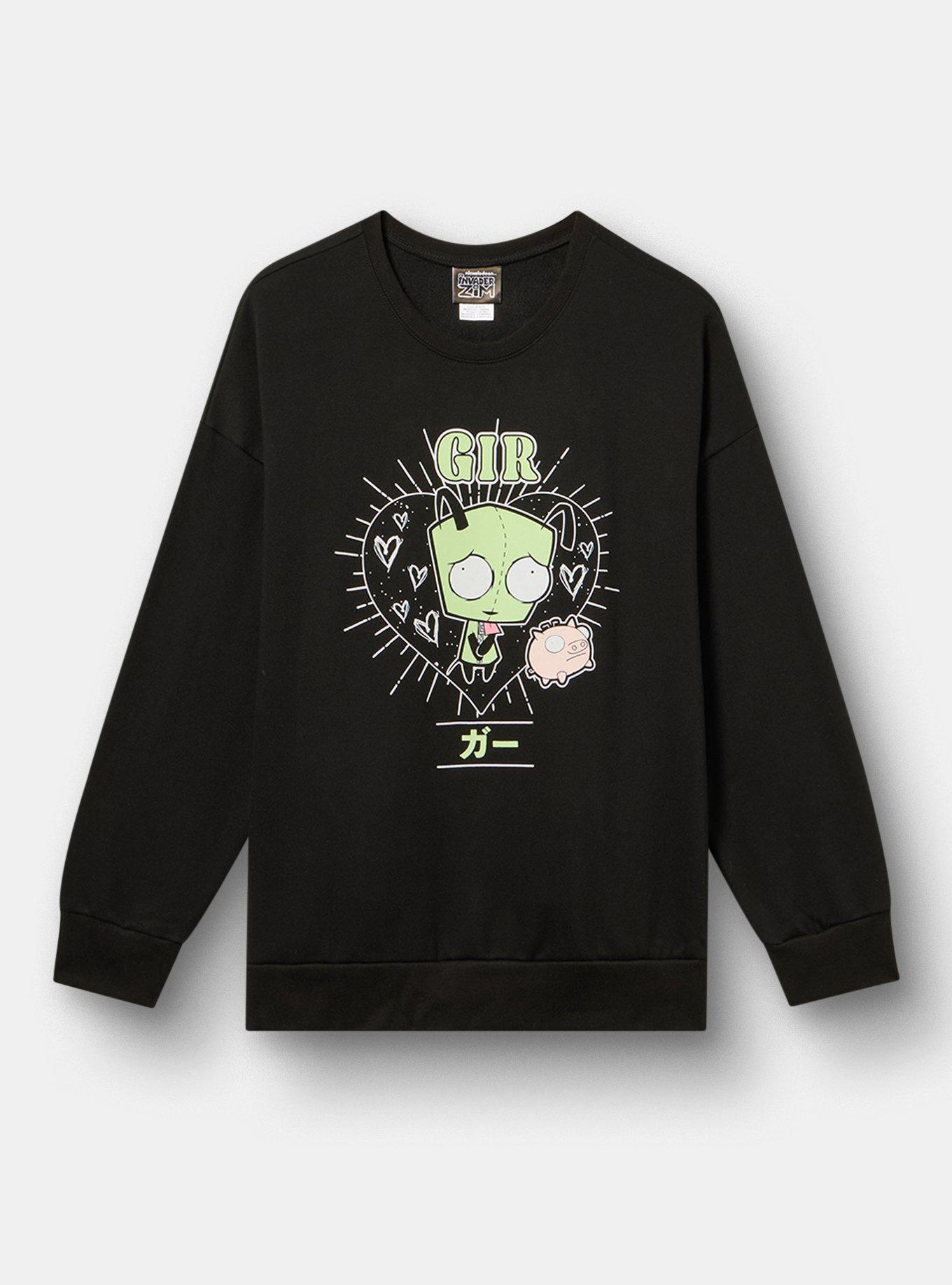 Invader Zim Gir Relaxed Fleece Sweatshirt, DEEP BLACK, hi-res