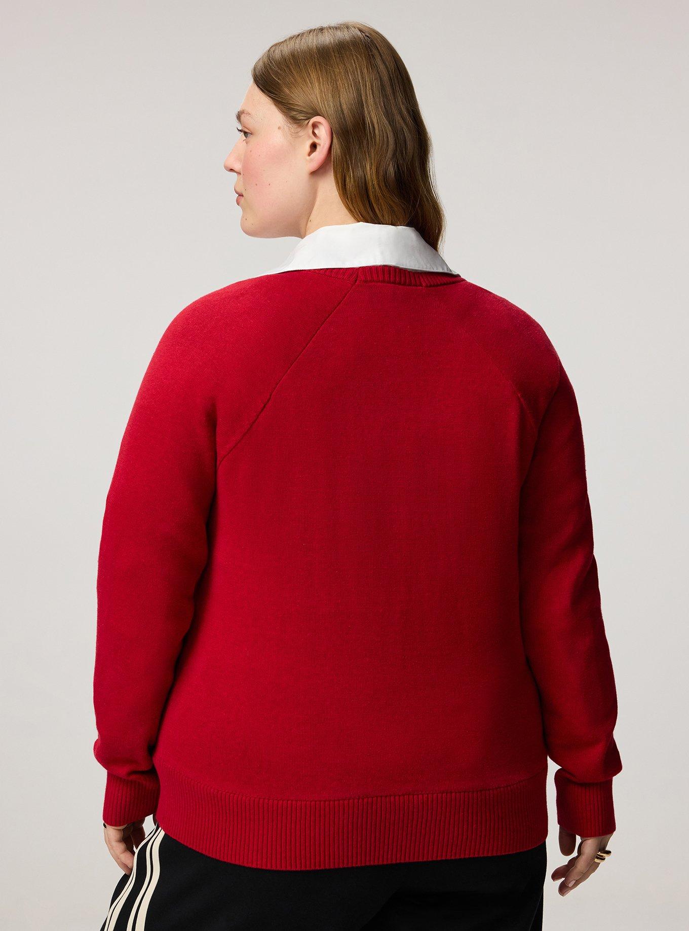 V-Neck Pullover Sweater, JESTER RED VIOLA ARGYLE, alternate