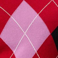 V-Neck Pullover Sweater, JESTER RED VIOLA ARGYLE, swatch
