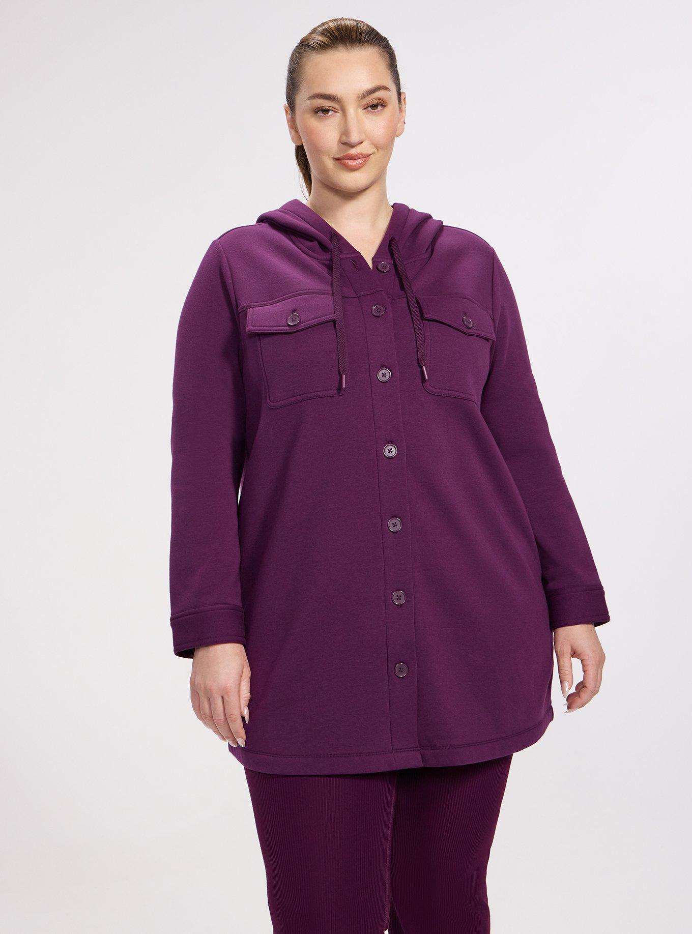 TRU Brushed Fleece Active Hooded Shacket, WINTER BLOOM, hi-res