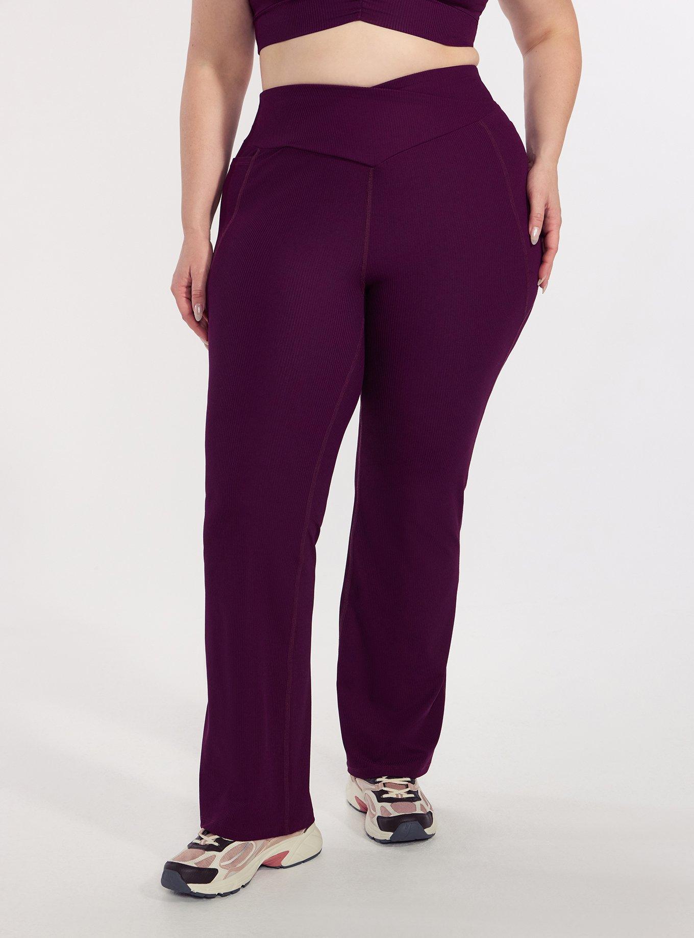 TRU Performance Rib V-Band Active Yoga Legging, WINTER BLOOM, alternate