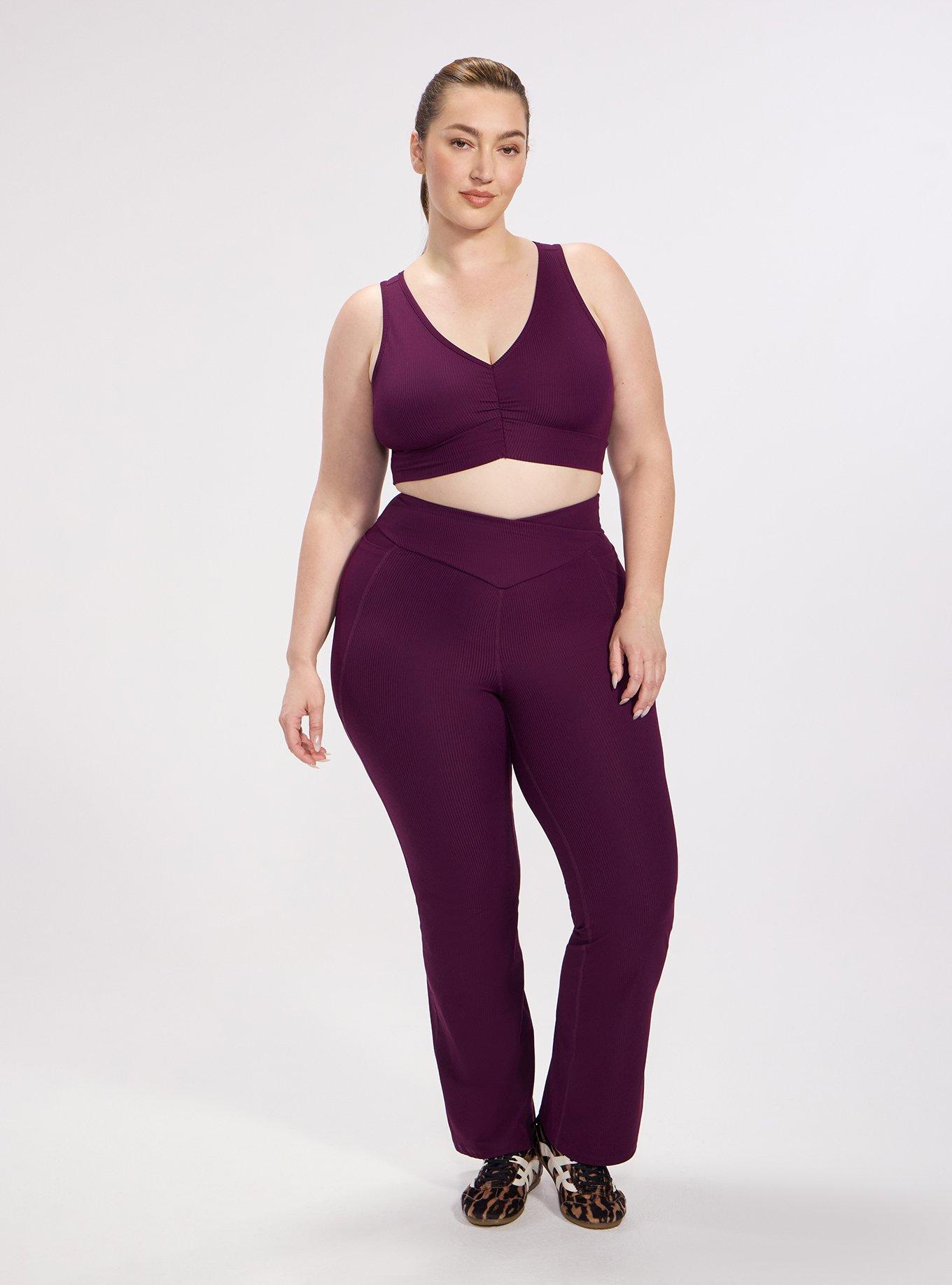 TRU Performance Rib V-Band Active Yoga Legging, WINTER BLOOM, alternate