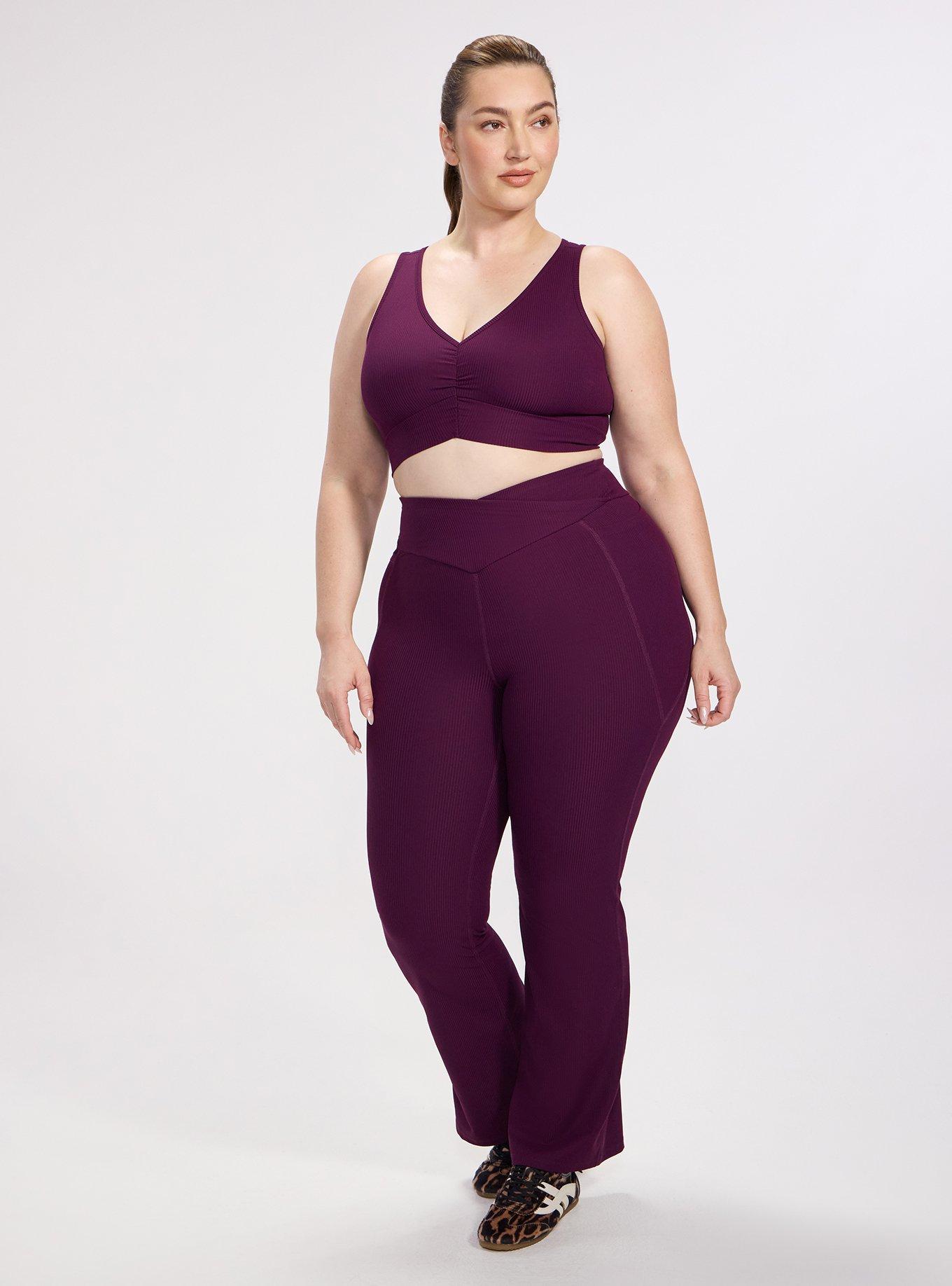 TRU Performance Rib V-Band Active Yoga Legging, WINTER BLOOM, hi-res
