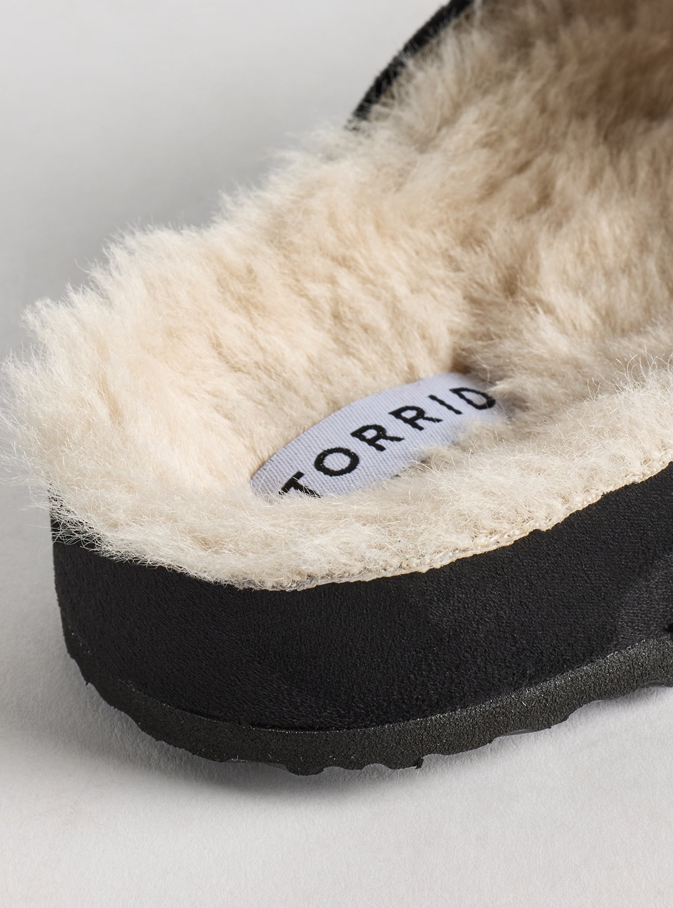 Faux Fur Lined Footbed Clog (WW), BLACK, alternate