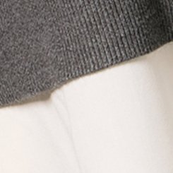 Fitted Collared 2fer Pullover Sweater, CHARCOAL HEATHER, swatch