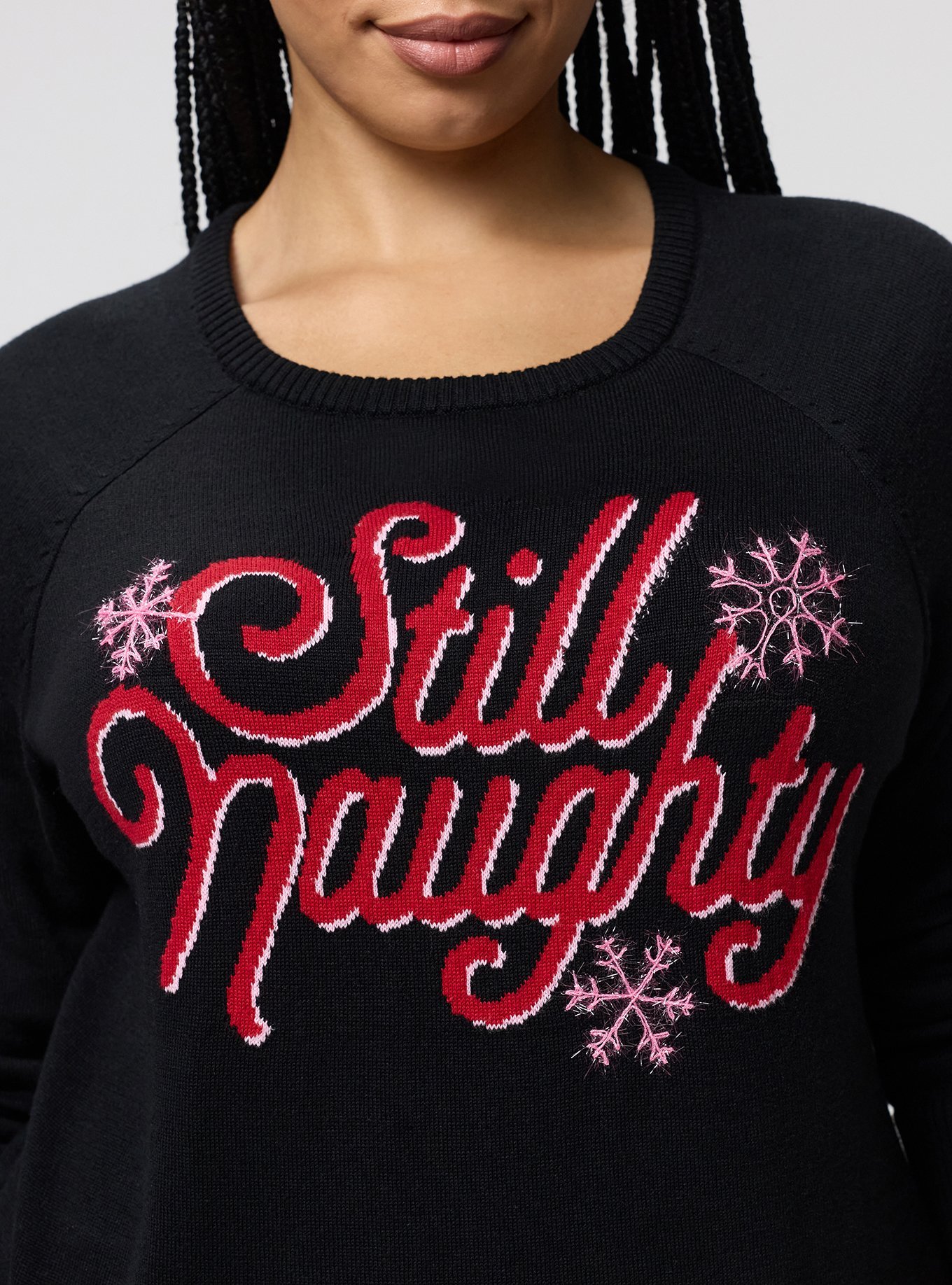 Cotton Cashmere Crew Sweater, STILL NAUGHTY DEEP BLACK, alternate