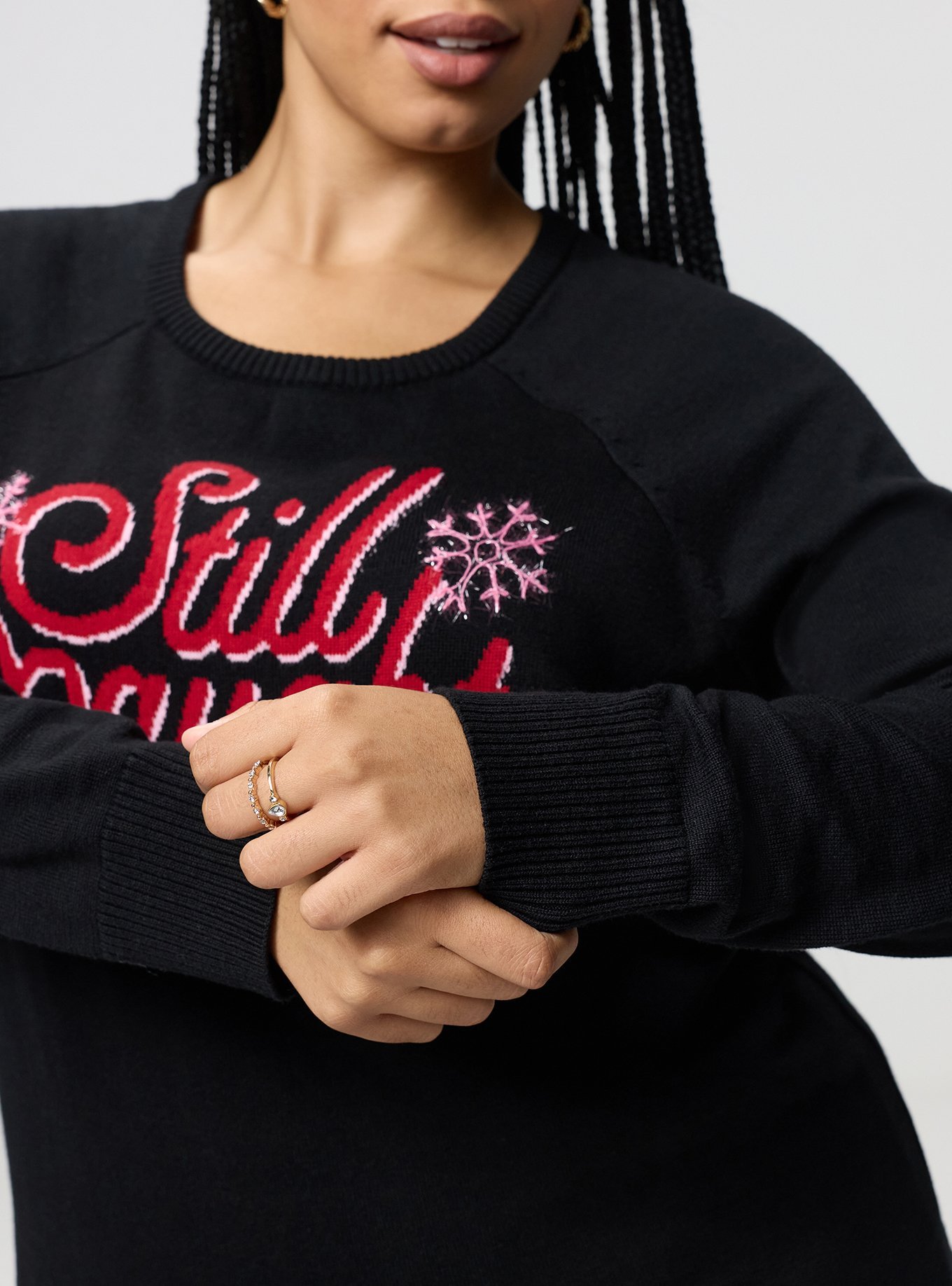 Cotton Cashmere Crew Sweater, STILL NAUGHTY DEEP BLACK, alternate