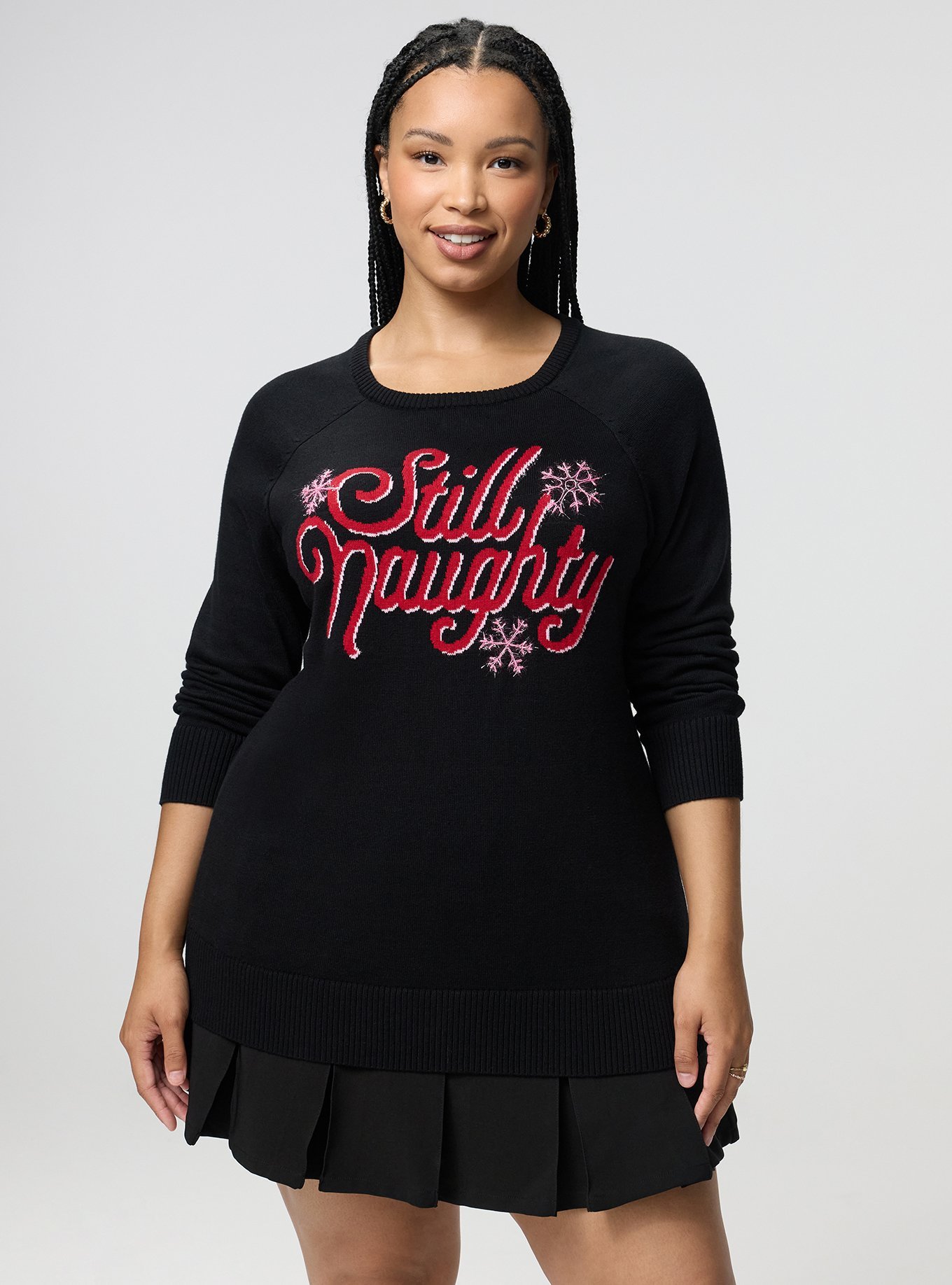 Cotton Cashmere Crew Sweater, STILL NAUGHTY DEEP BLACK, hi-res