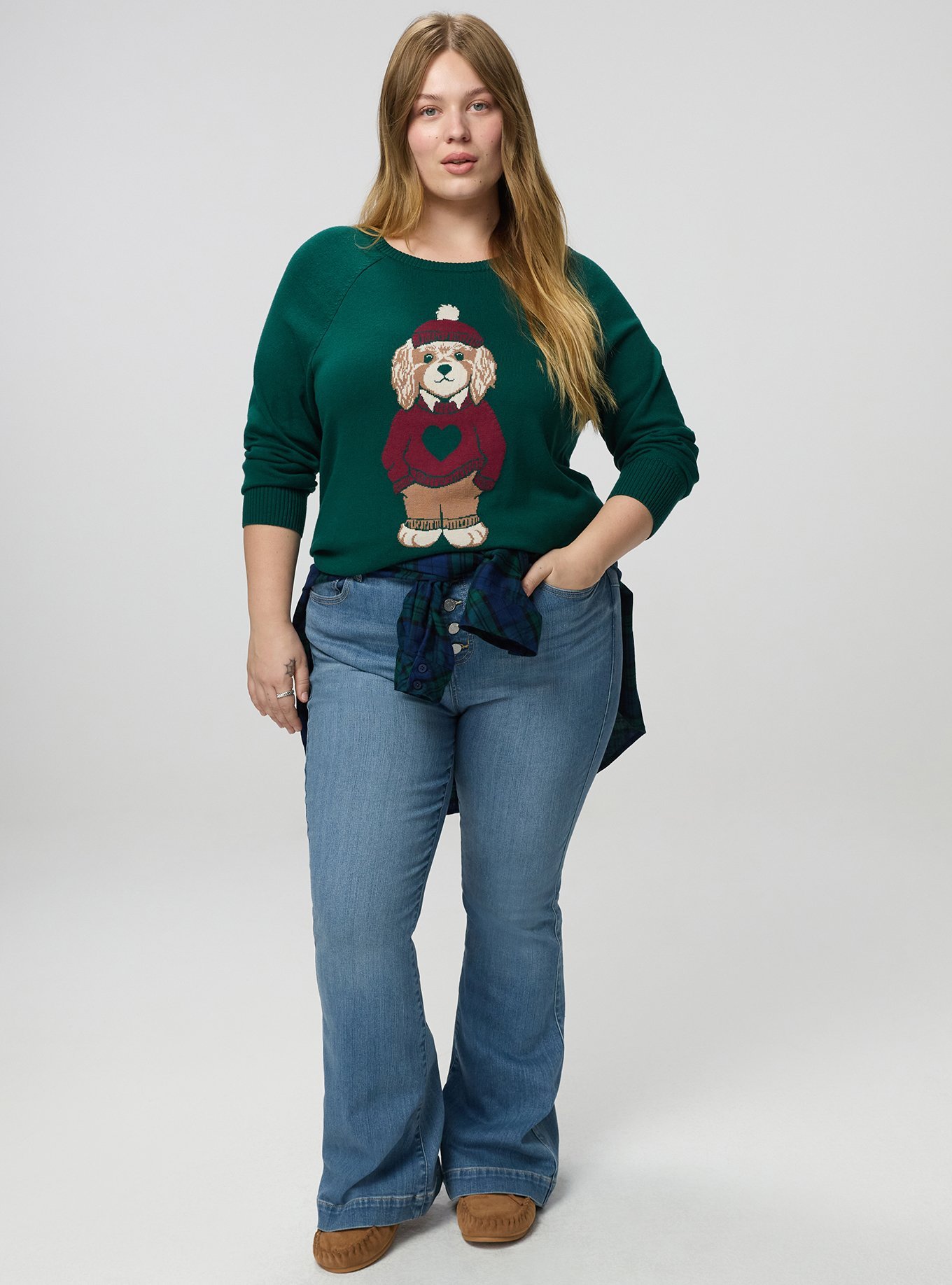Cotton Cashmere Crew Sweater, SCHOOL KID DOG BOTANICAL GARDEN, alternate