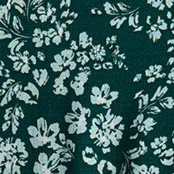 V-Neck Babydoll with Trim Detail, POSIES FLORAL GREEN, swatch