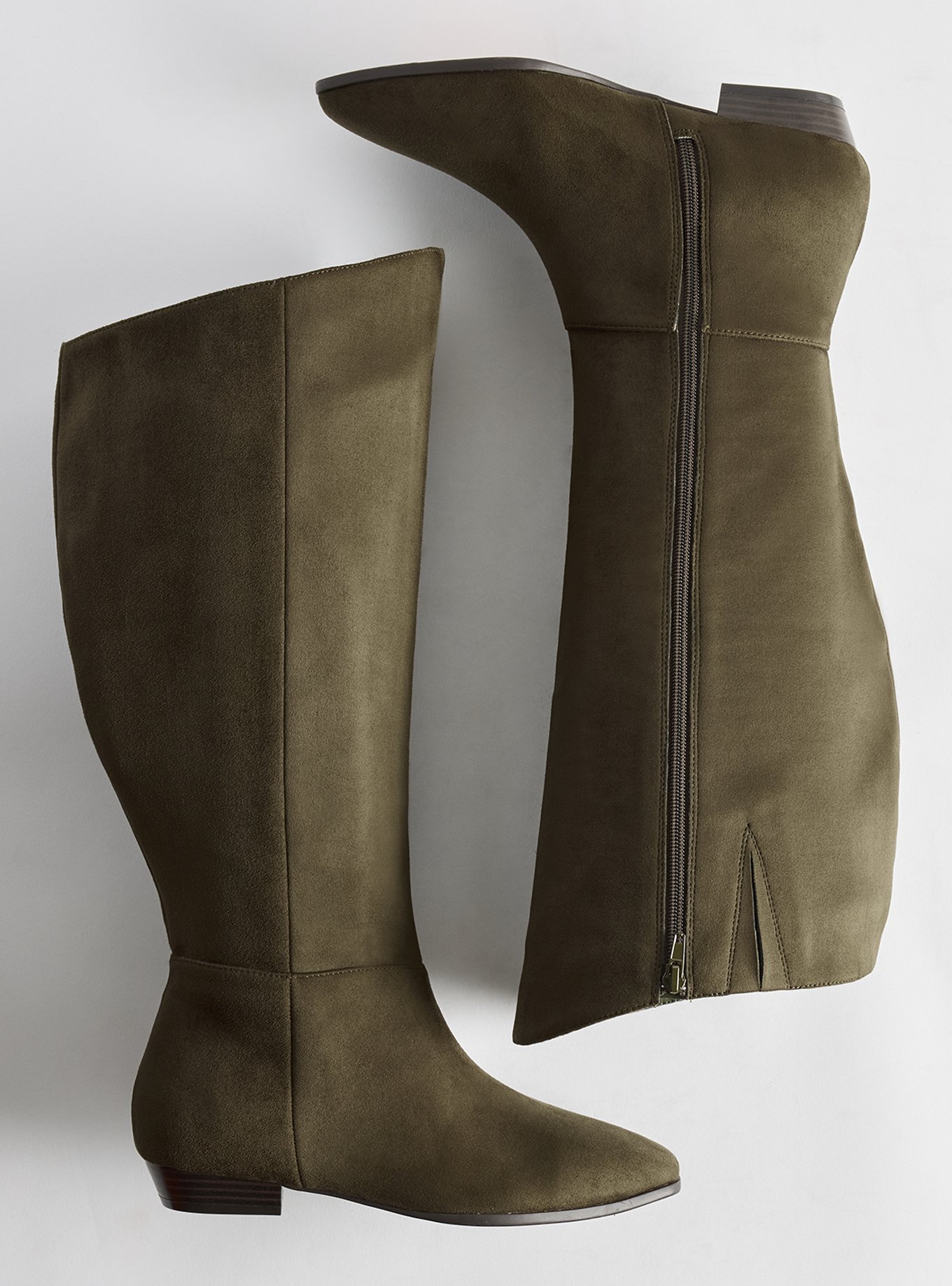 Sliver Wedge Knee Boot (WW), OLIVE, hi-res