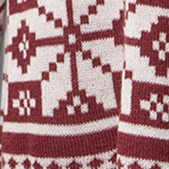 Jacquard Open Front Cardigan, JANE FAIR ISLE MAROON, swatch
