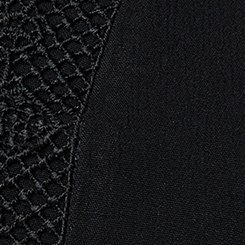 Crochet & Lace Babydoll Top, DEEP BLACK, swatch