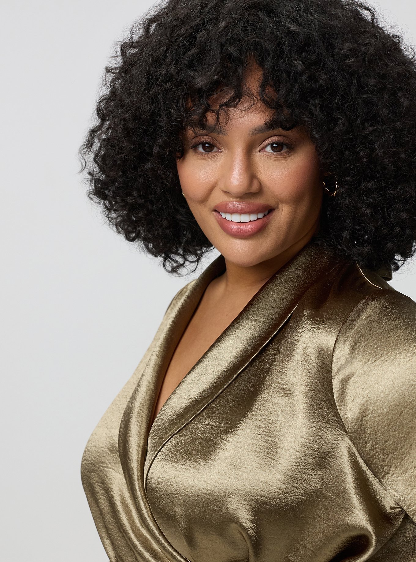 Plus Size Studio Wrap Shirt, RICH GOLD, alternate