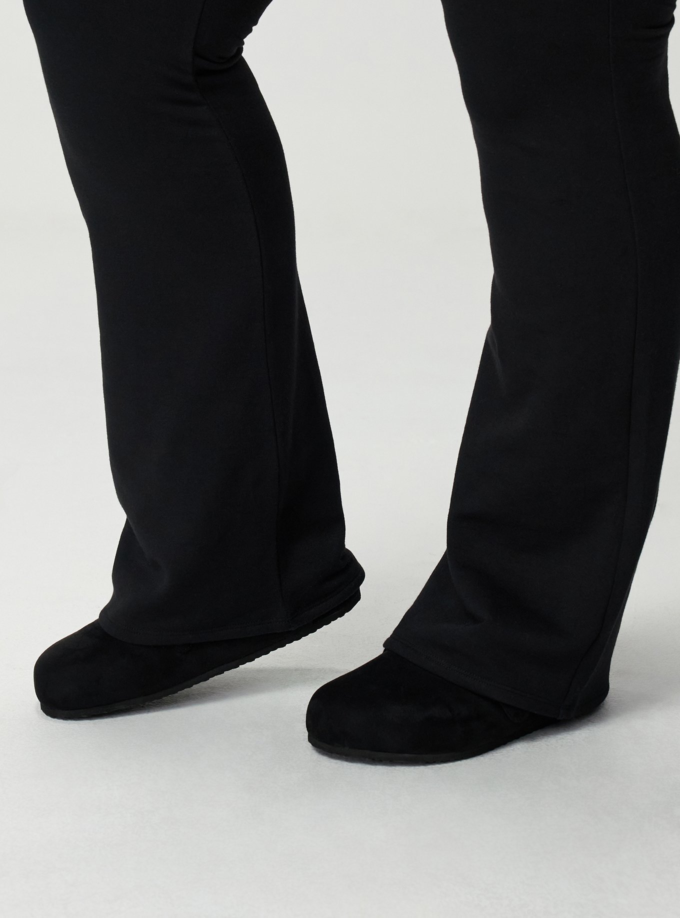 Full-Length Fleece-Lined Bootcut Legging, DEEP BLACK, alternate