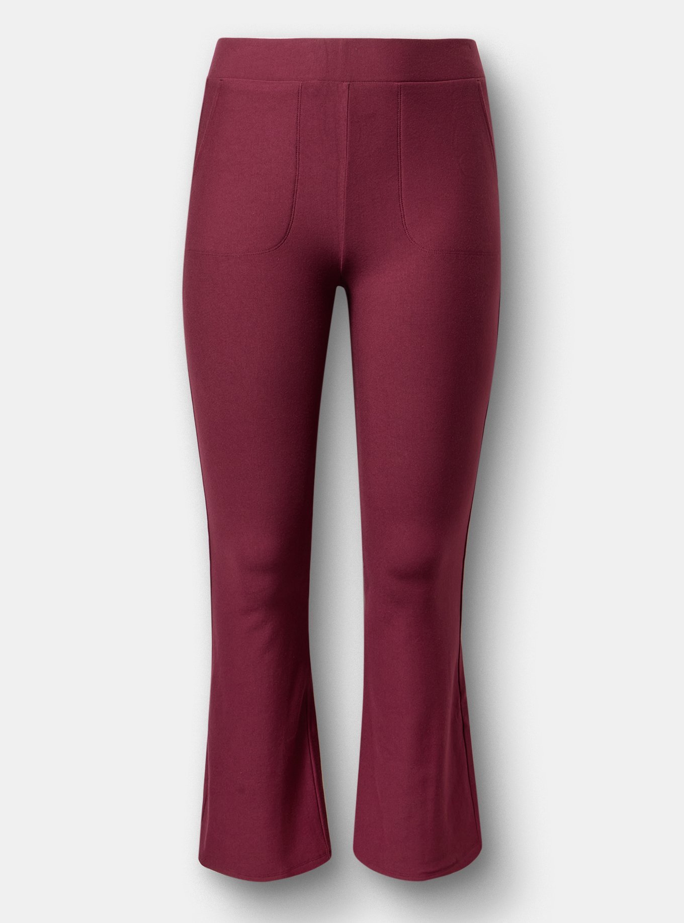 Full-Length Fleece-Lined Bootcut Legging, MAROON BANNER, flat