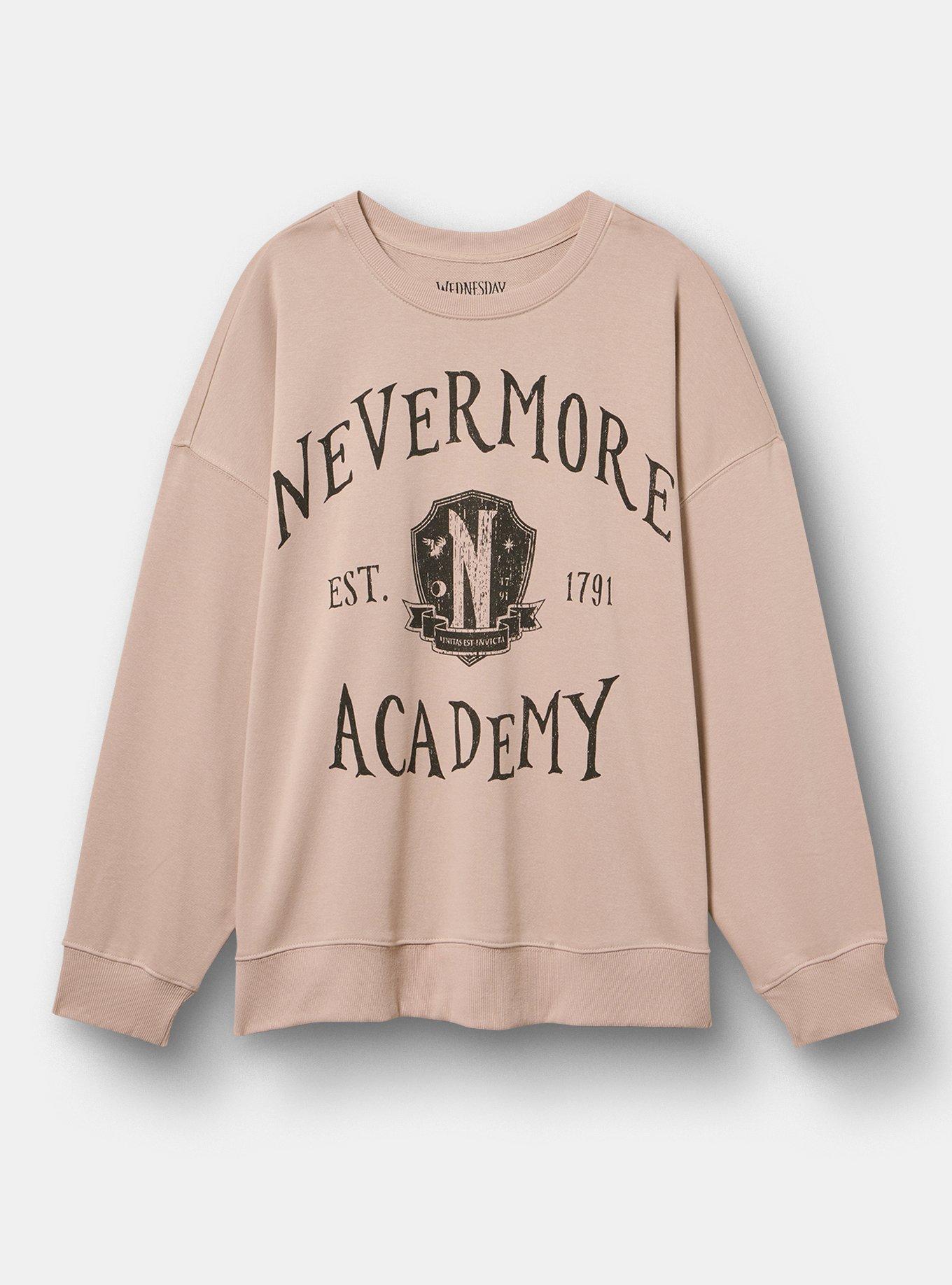 Wednesday Nevermore French Terry Sweatshirt, MUSHROOM, hi-res
